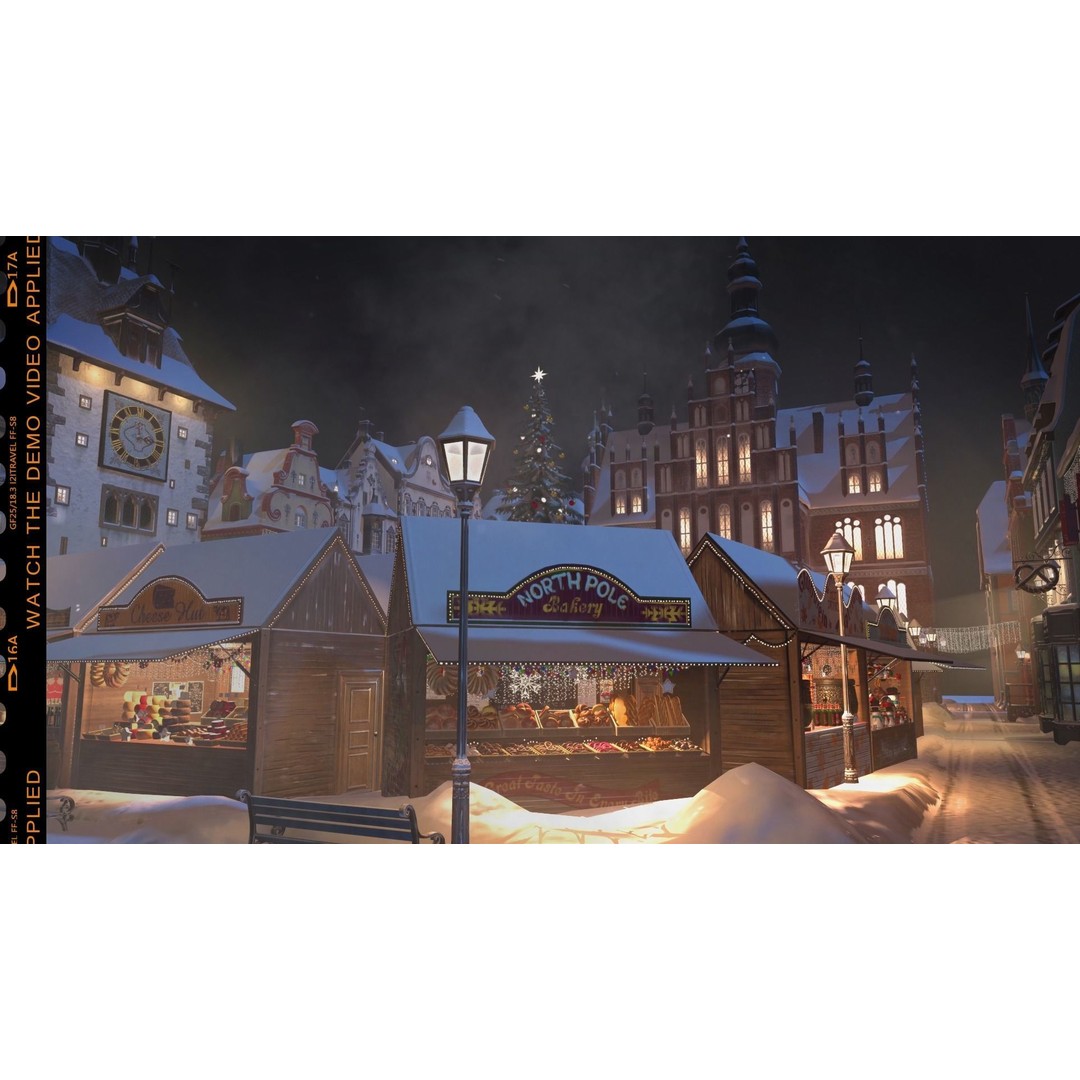Christmas Mini Market 3D Model – Low Poly Architectural Set, FBX - View 4