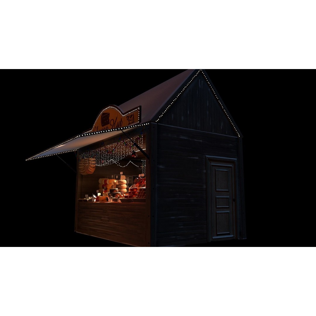 Christmas Mini Market 3D Model – Low Poly Architectural Set, FBX - View 41