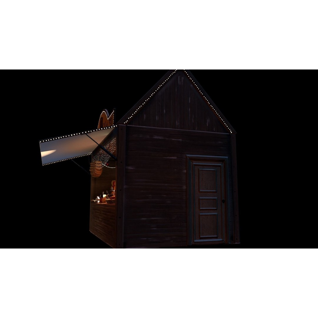 Christmas Mini Market 3D Model – Low Poly Architectural Set, FBX - View 42