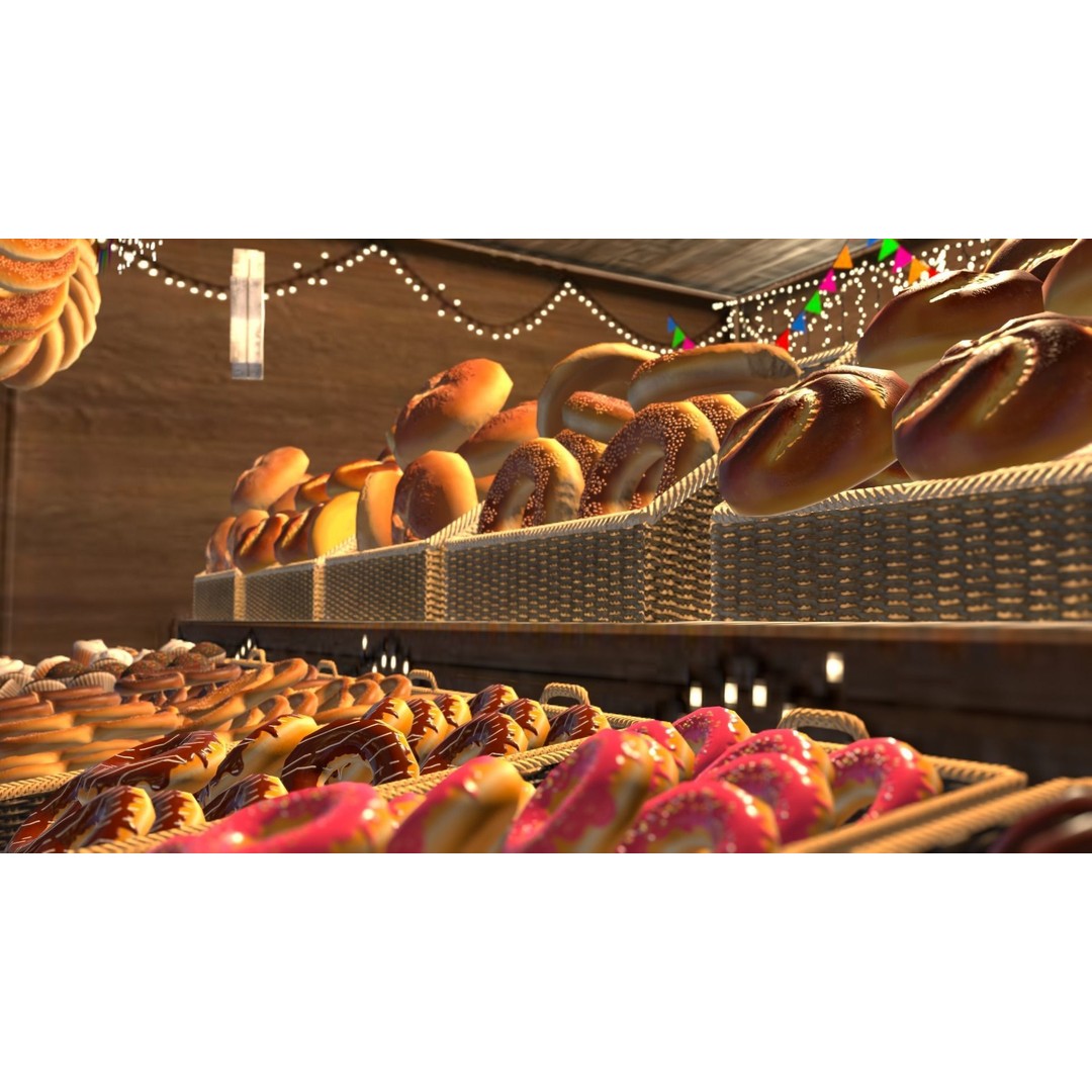 Christmas Mini Market 3D Model – Low Poly Architectural Set, FBX - View 44