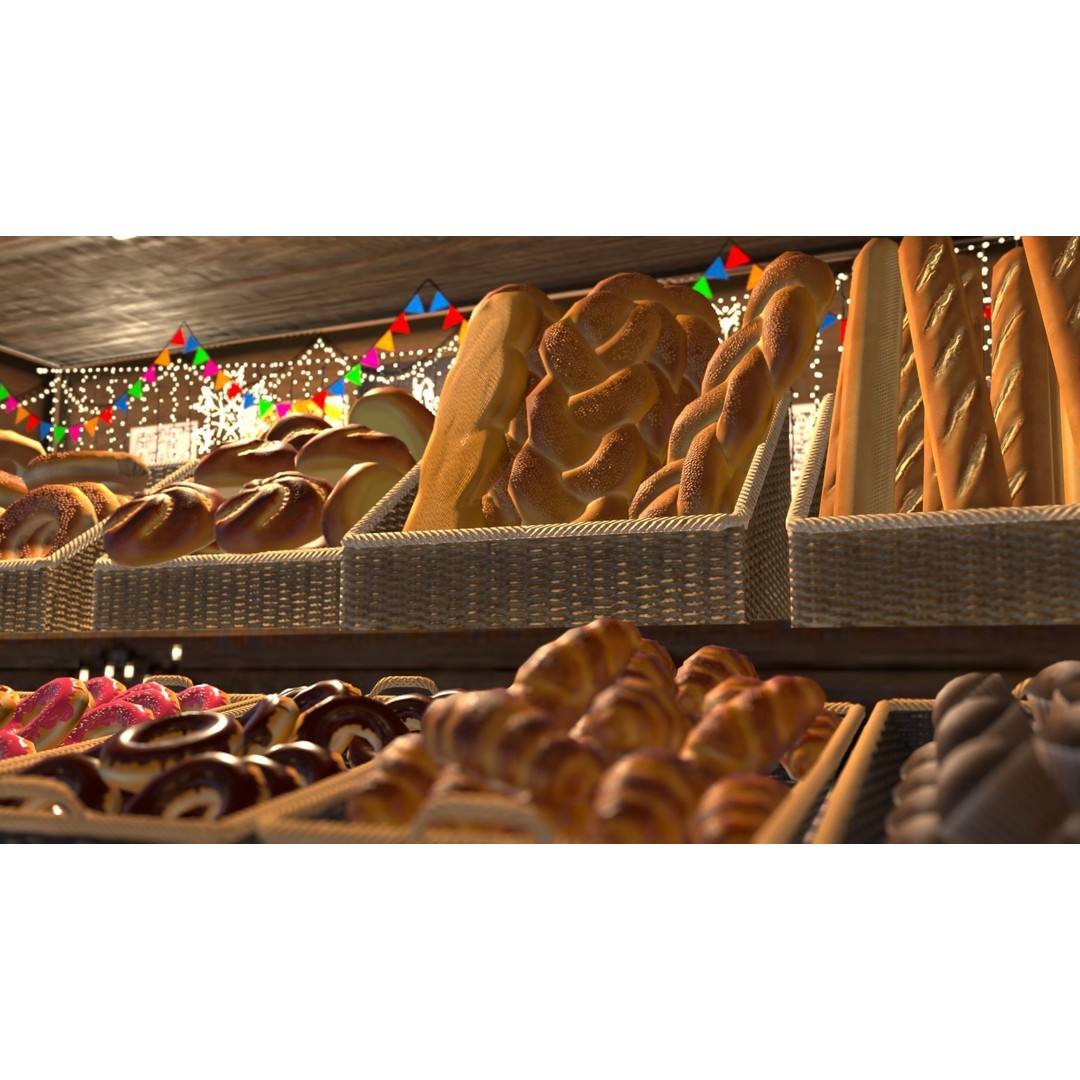 Christmas Mini Market 3D Model – Low Poly Architectural Set, FBX - View 47