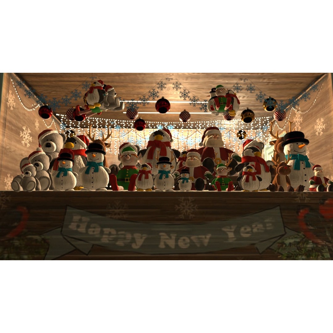 Christmas Mini Market 3D Model – Low Poly Architectural Set, FBX - View 49