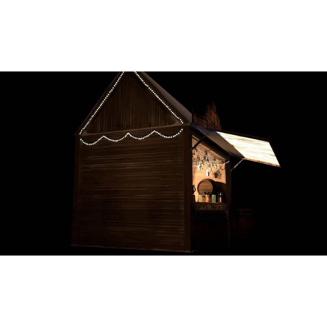 Christmas Mini Market 3D Model – Low Poly Architectural Set, FBX - View 51
