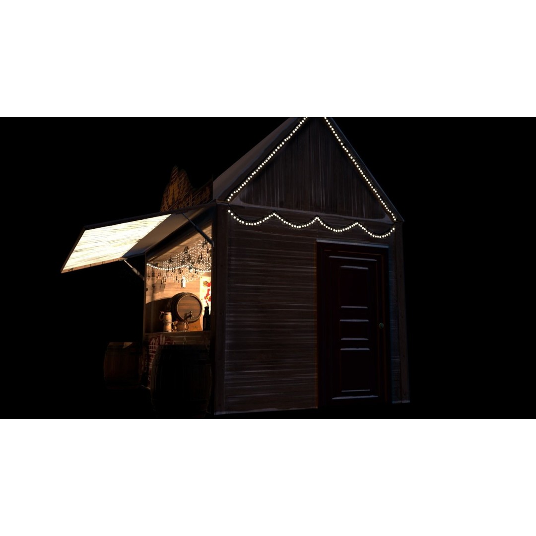 Christmas Mini Market 3D Model – Low Poly Architectural Set, FBX - View 56
