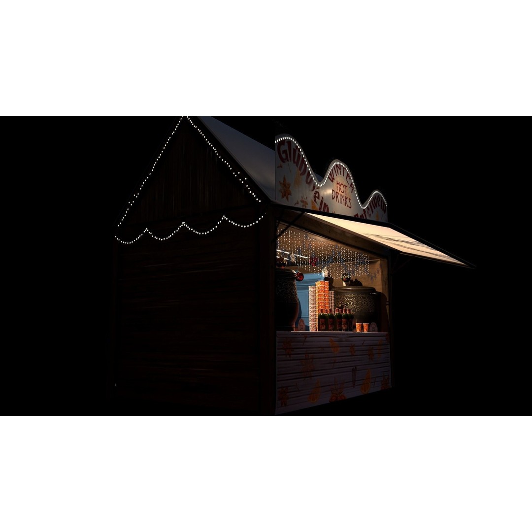 Christmas Mini Market 3D Model – Low Poly Architectural Set, FBX - View 57