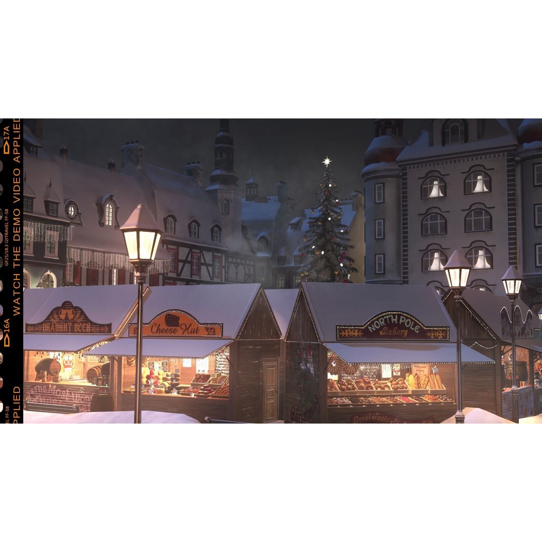 Christmas Mini Market 3D Model – Low Poly Architectural Set, FBX - View 6