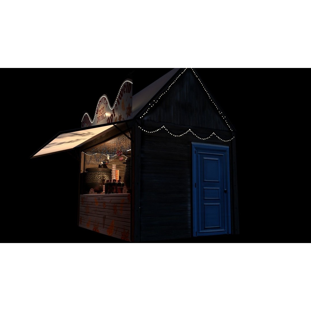 Christmas Mini Market 3D Model – Low Poly Architectural Set, FBX - View 61