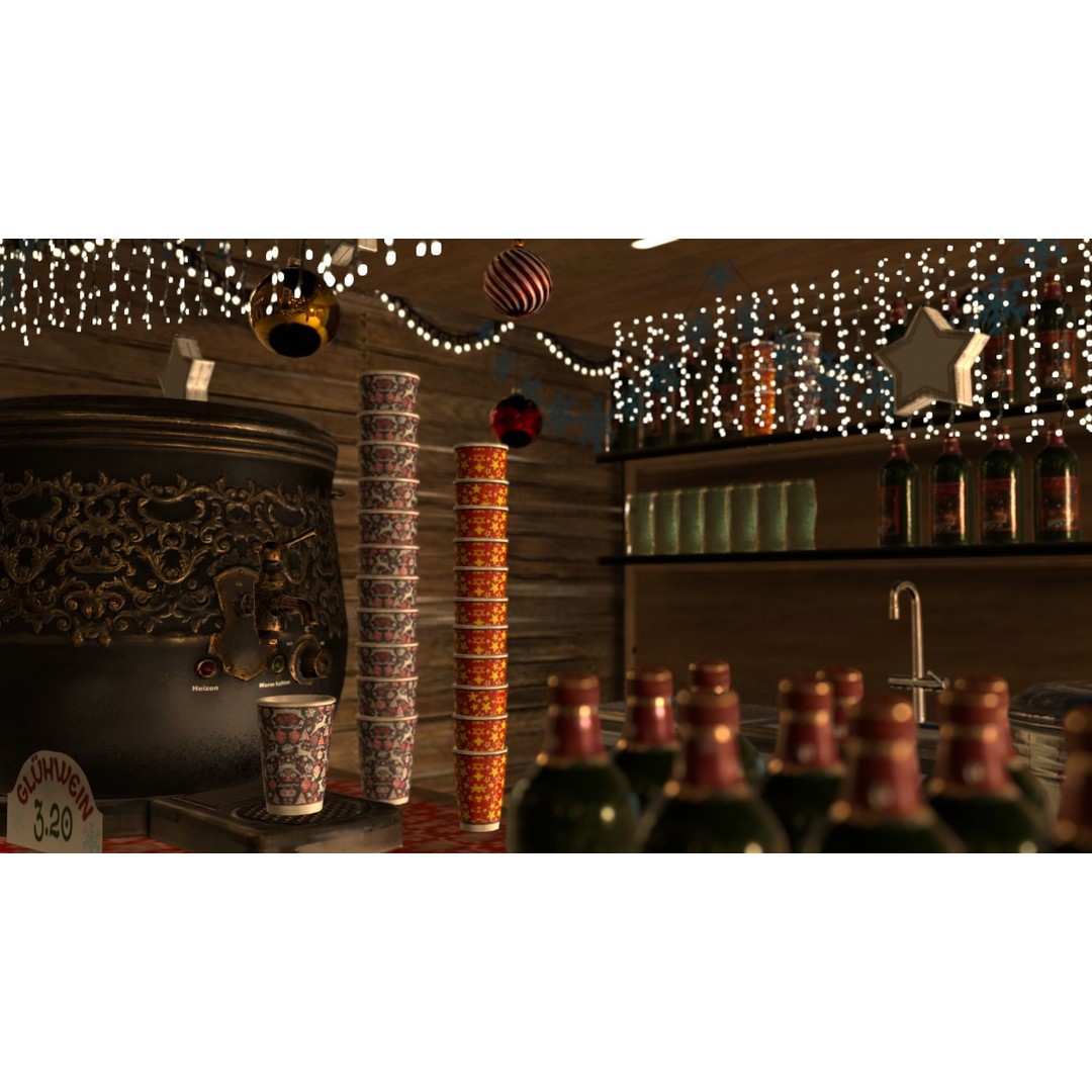 Christmas Mini Market 3D Model – Low Poly Architectural Set, FBX - View 62