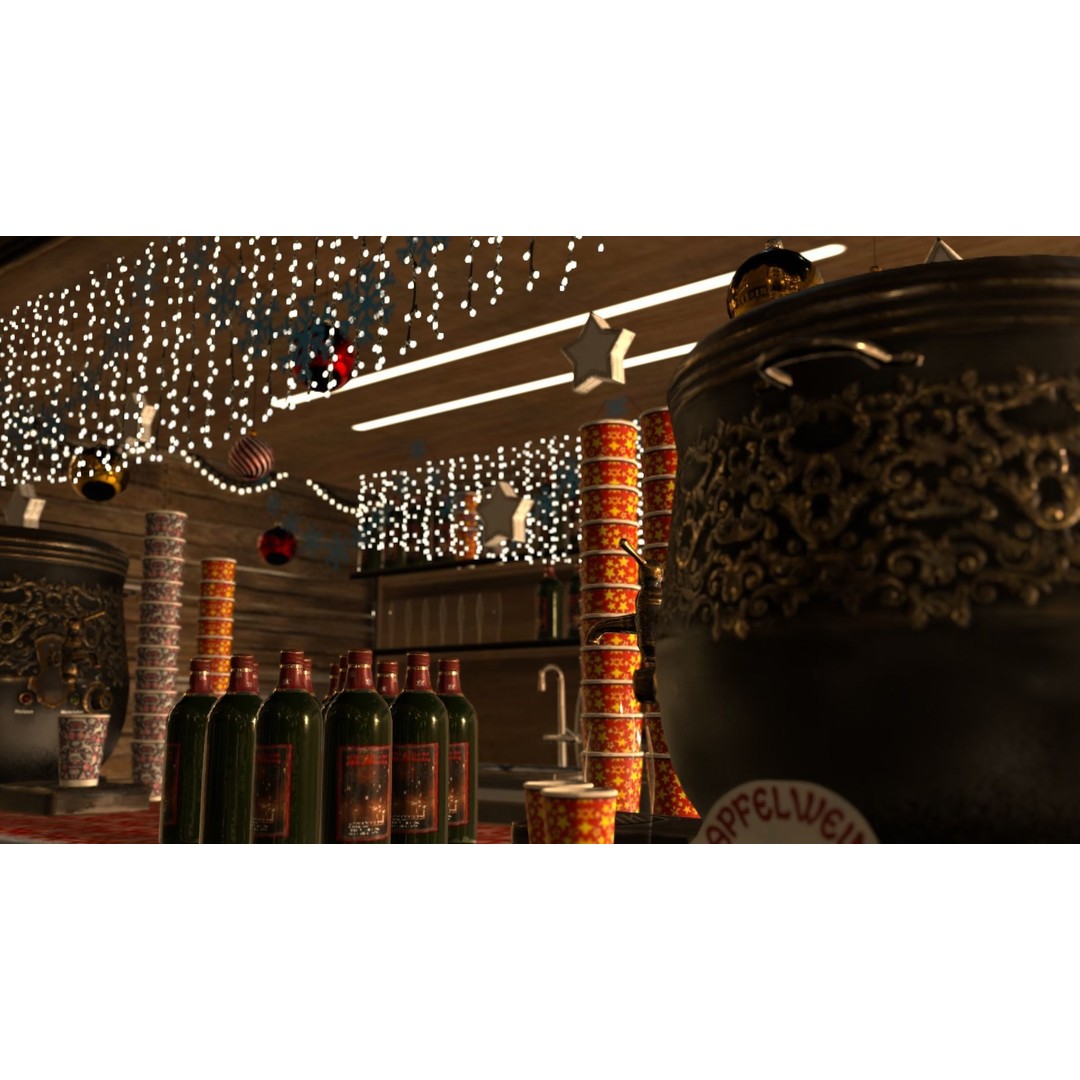 Christmas Mini Market 3D Model – Low Poly Architectural Set, FBX - View 63