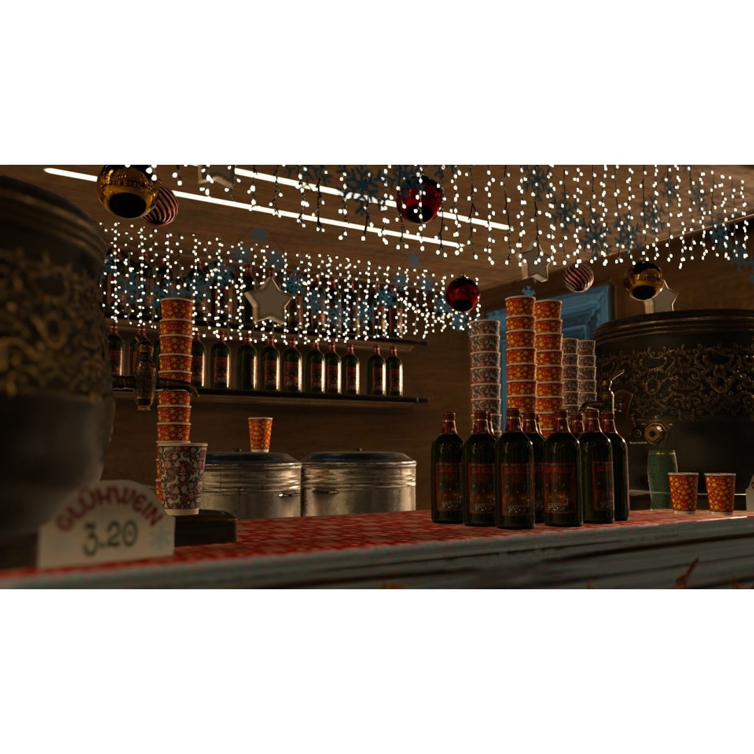 Christmas Mini Market 3D Model – Low Poly Architectural Set, FBX - View 64