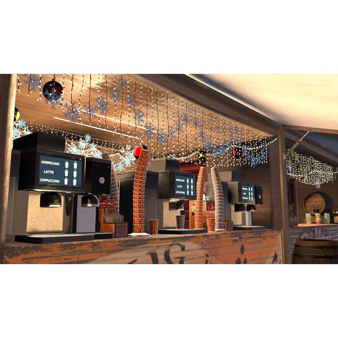 Christmas Mini Market 3D Model – Low Poly Architectural Set, FBX - View 68