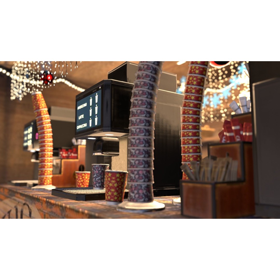 Christmas Mini Market 3D Model – Low Poly Architectural Set, FBX - View 69