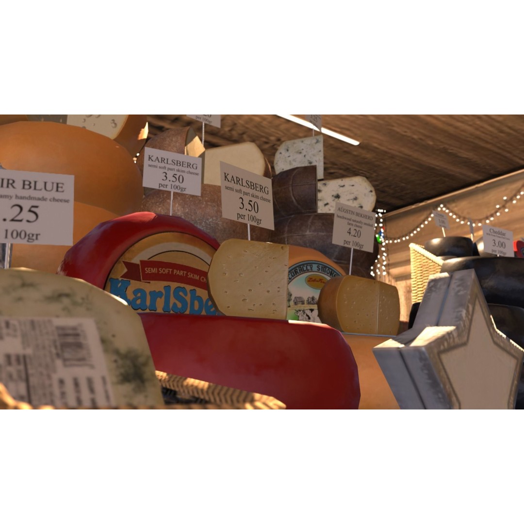 Christmas Mini Market 3D Model – Low Poly Architectural Set, FBX - View 70