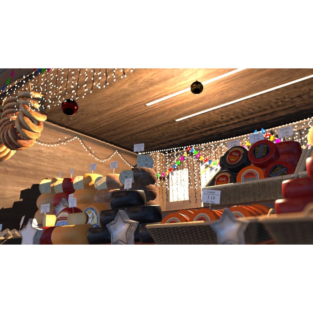 Christmas Mini Market 3D Model – Low Poly Architectural Set, FBX - View 72