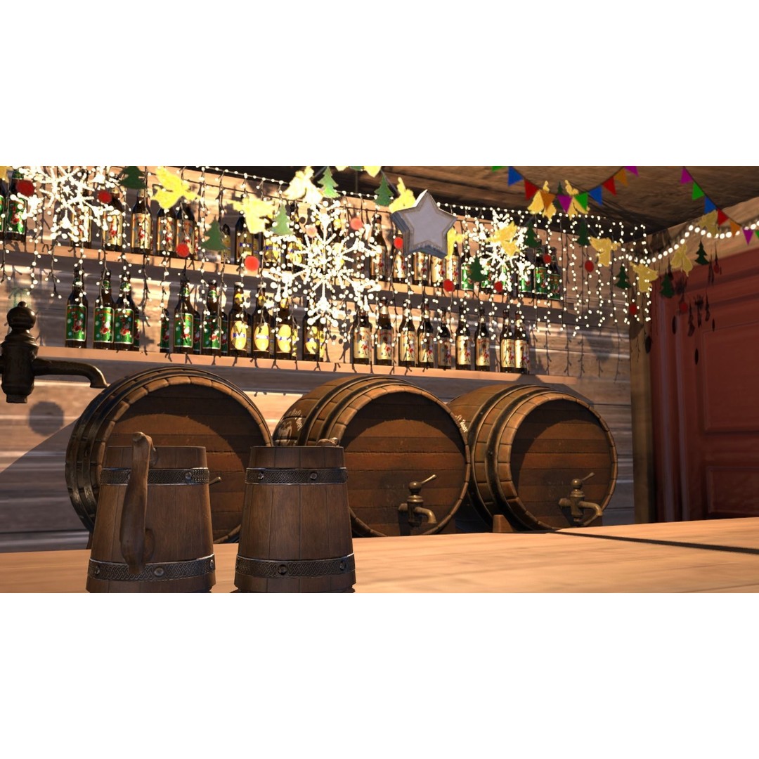 Christmas Mini Market 3D Model – Low Poly Architectural Set, FBX - View 77