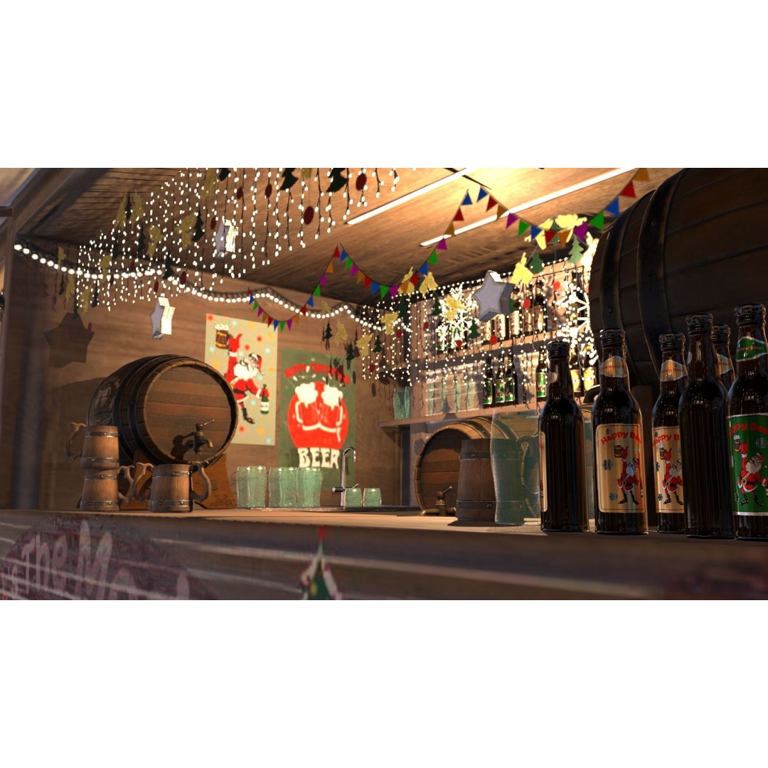 Christmas Mini Market 3D Model – Low Poly Architectural Set, FBX - View 78