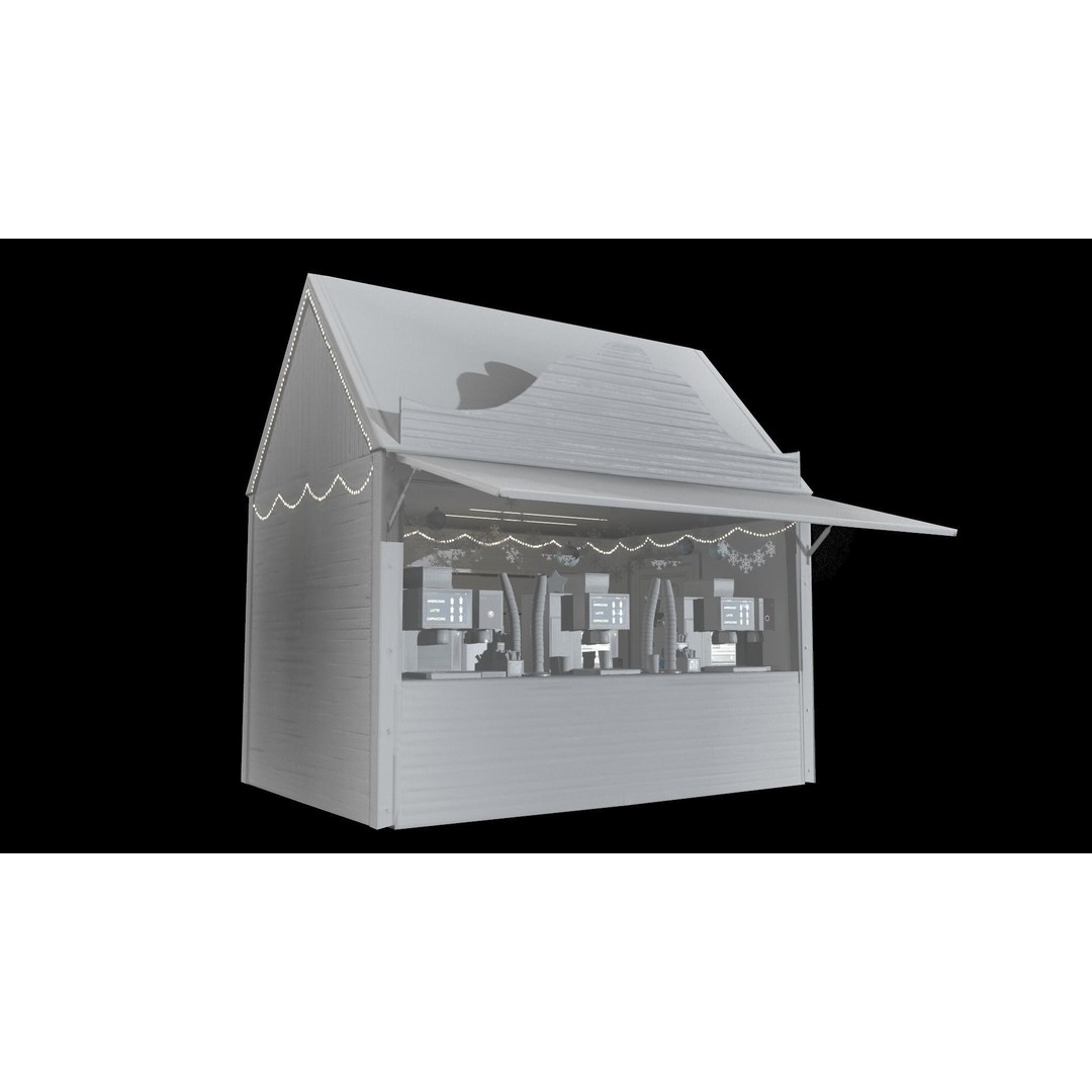 Christmas Mini Market 3D Model – Low Poly Architectural Set, FBX - View 87