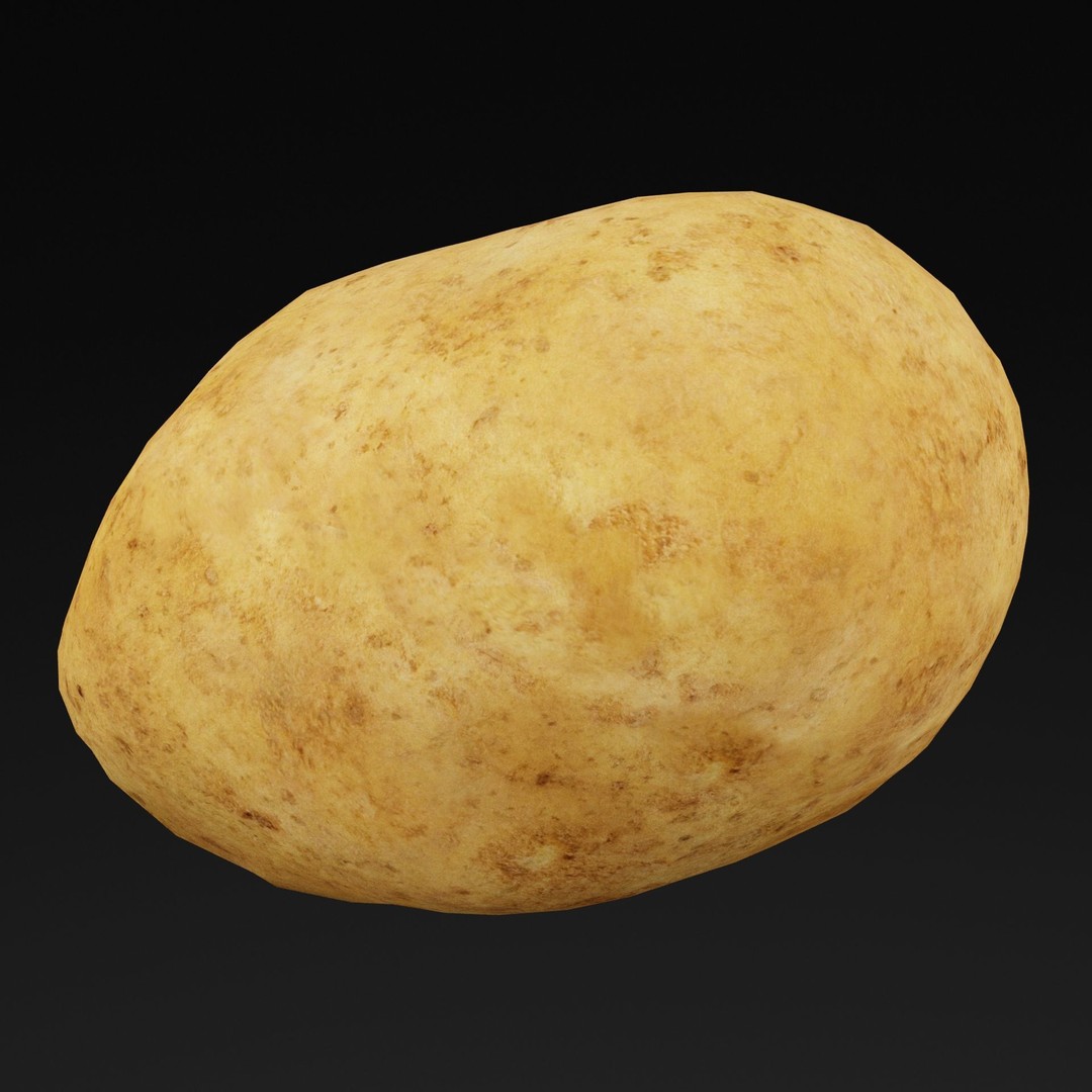 Potato 3D Model – Low Poly Vegetable Asset, Blender, OBJ