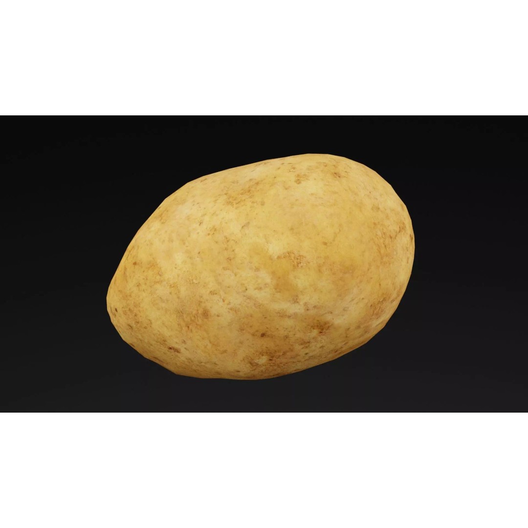 Potato 3D Model – Low Poly Vegetable Asset, Blender, OBJ - View 2