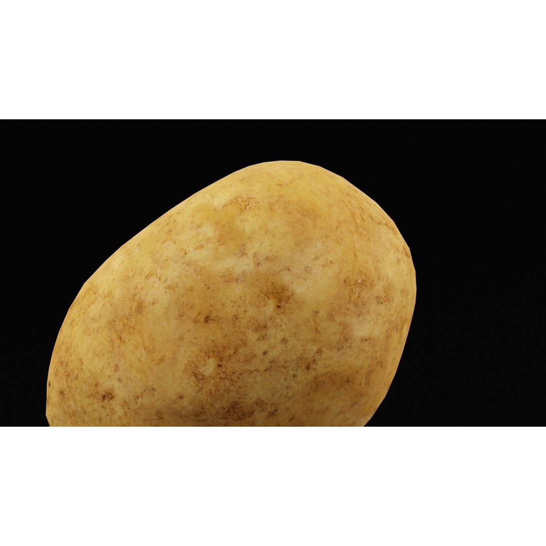 Potato 3D Model – Low Poly Vegetable Asset, Blender, OBJ - View 3