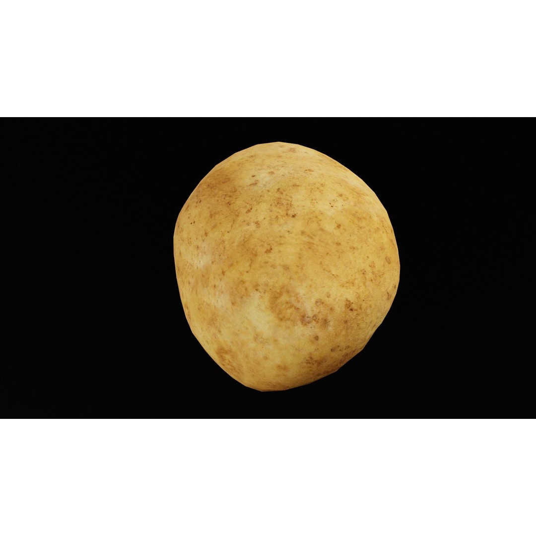 Potato 3D Model – Low Poly Vegetable Asset, Blender, OBJ - View 4