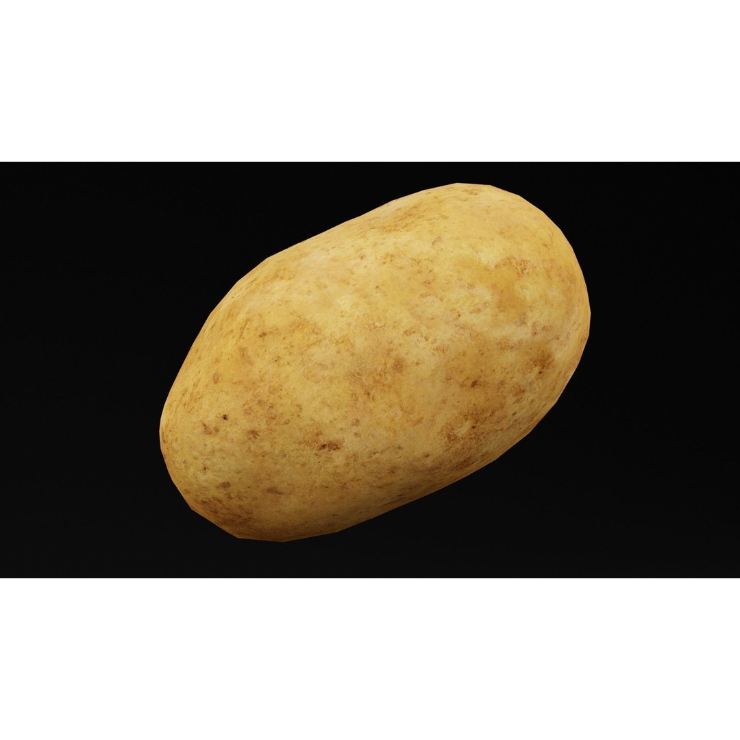 Potato 3D Model – Low Poly Vegetable Asset, Blender, OBJ - View 5