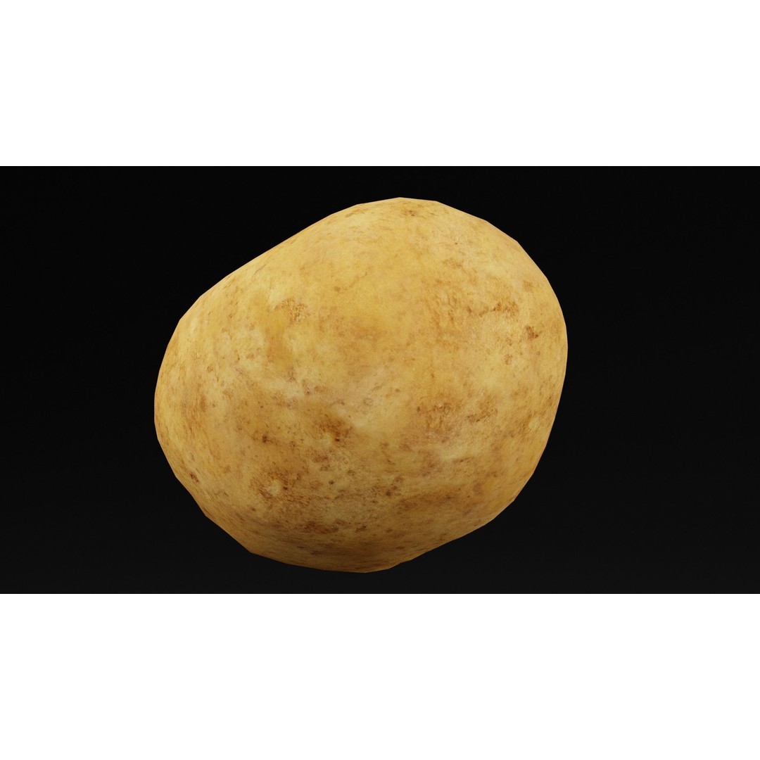 Potato 3D Model – Low Poly Vegetable Asset, Blender, OBJ - View 6