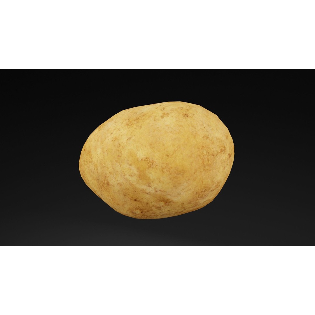 Potato 3D Model – Low Poly Vegetable Asset, Blender, OBJ - View 7