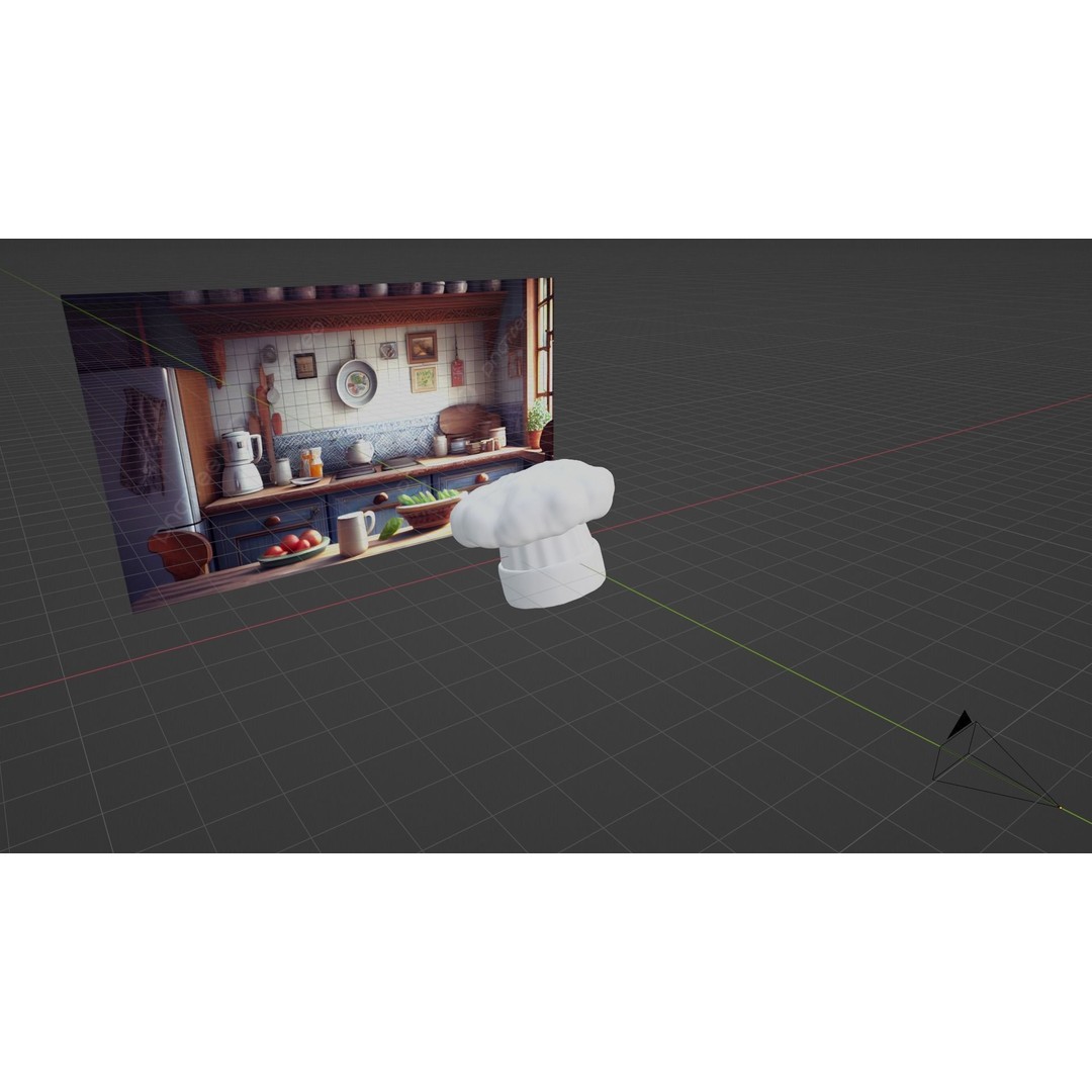 Stylized Chef Hat 3D Model – Cartoon Kitchen Prop, PBR Textures