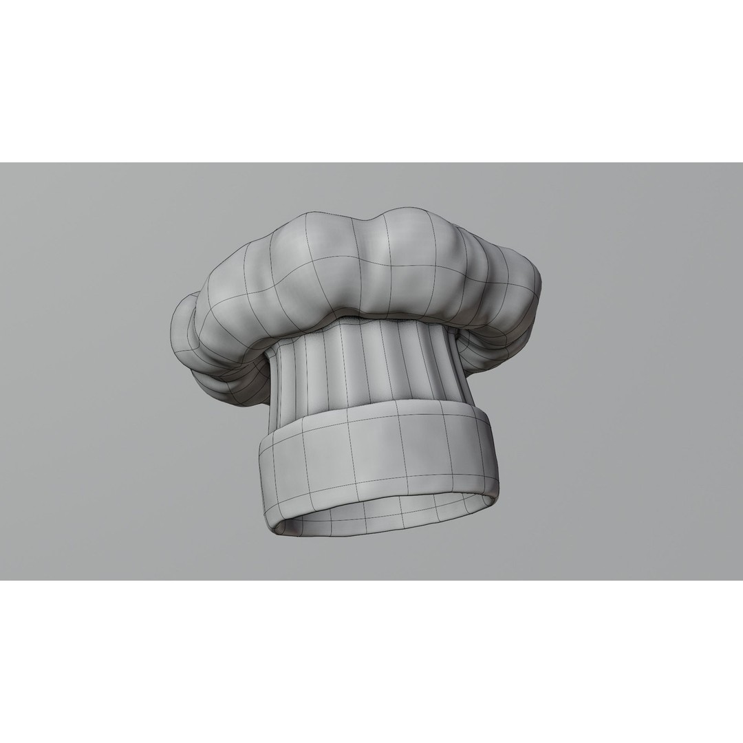 Stylized Chef Hat 3D Model – Cartoon Kitchen Prop, PBR Textures - View 12