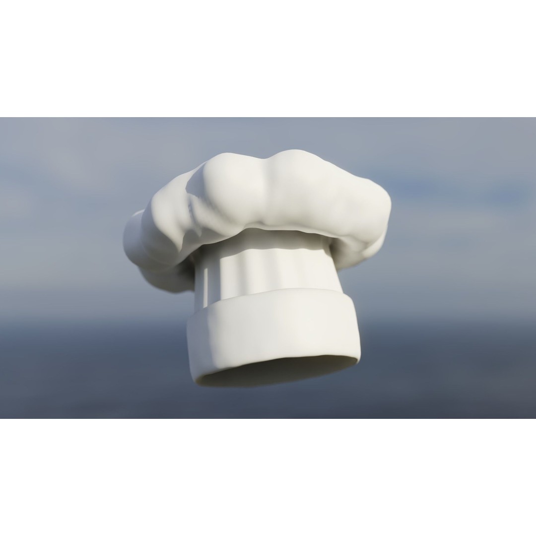 Stylized Chef Hat 3D Model – Cartoon Kitchen Prop, PBR Textures - View 4
