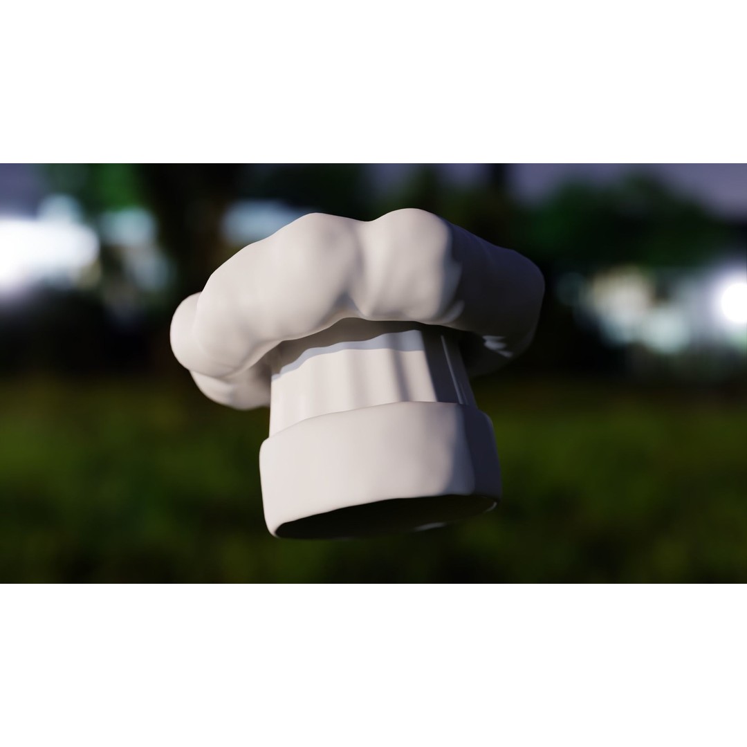 Stylized Chef Hat 3D Model – Cartoon Kitchen Prop, PBR Textures - View 5