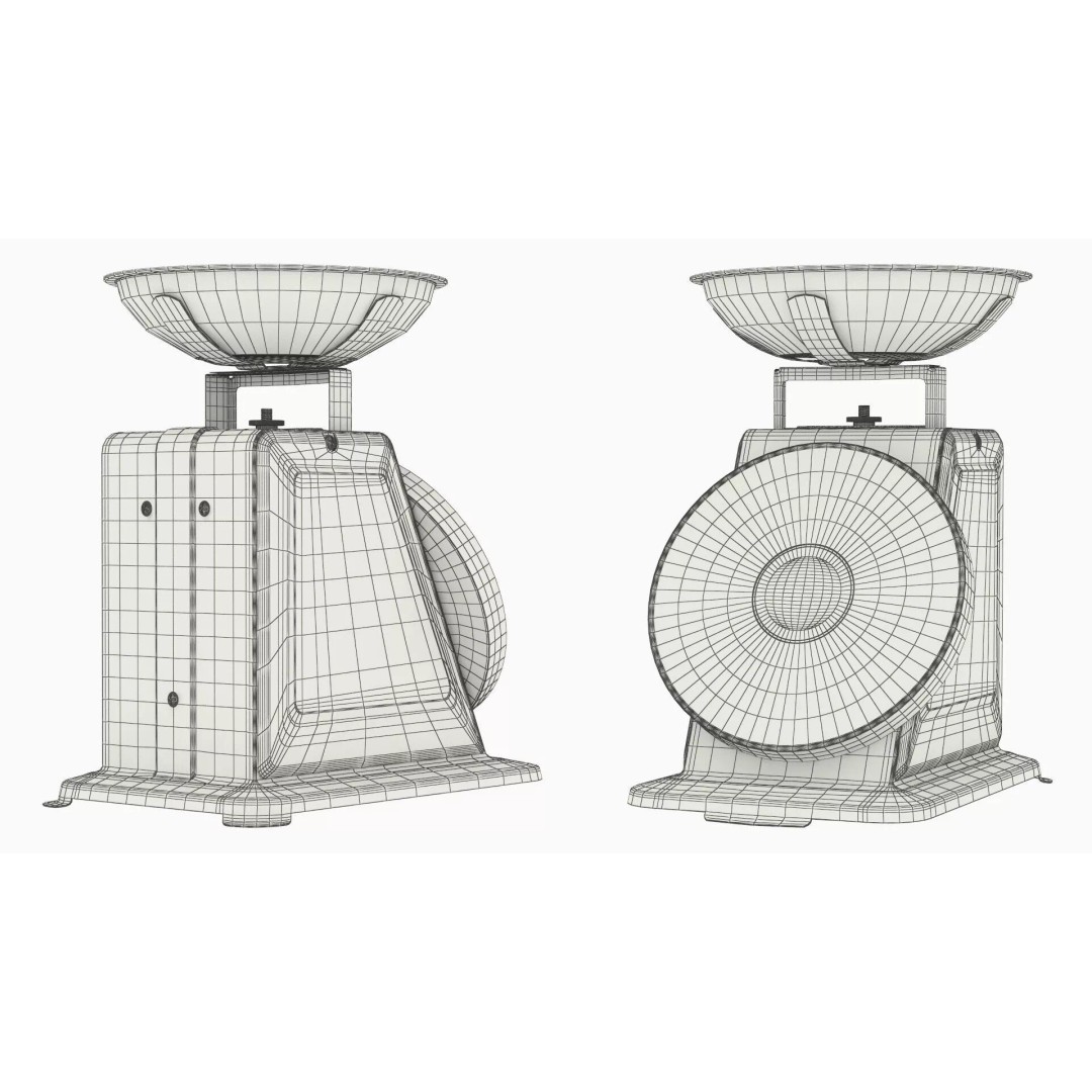Marliz Kitchen Scale 3D Model – Retro White Design with PBR Textures - View 10