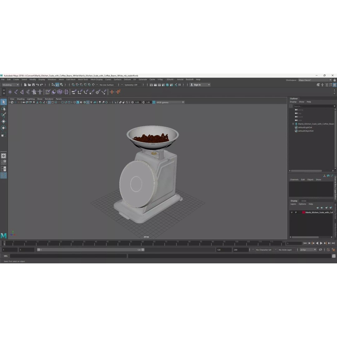 Marliz Kitchen Scale 3D Model – Retro White Design with PBR Textures - View 16