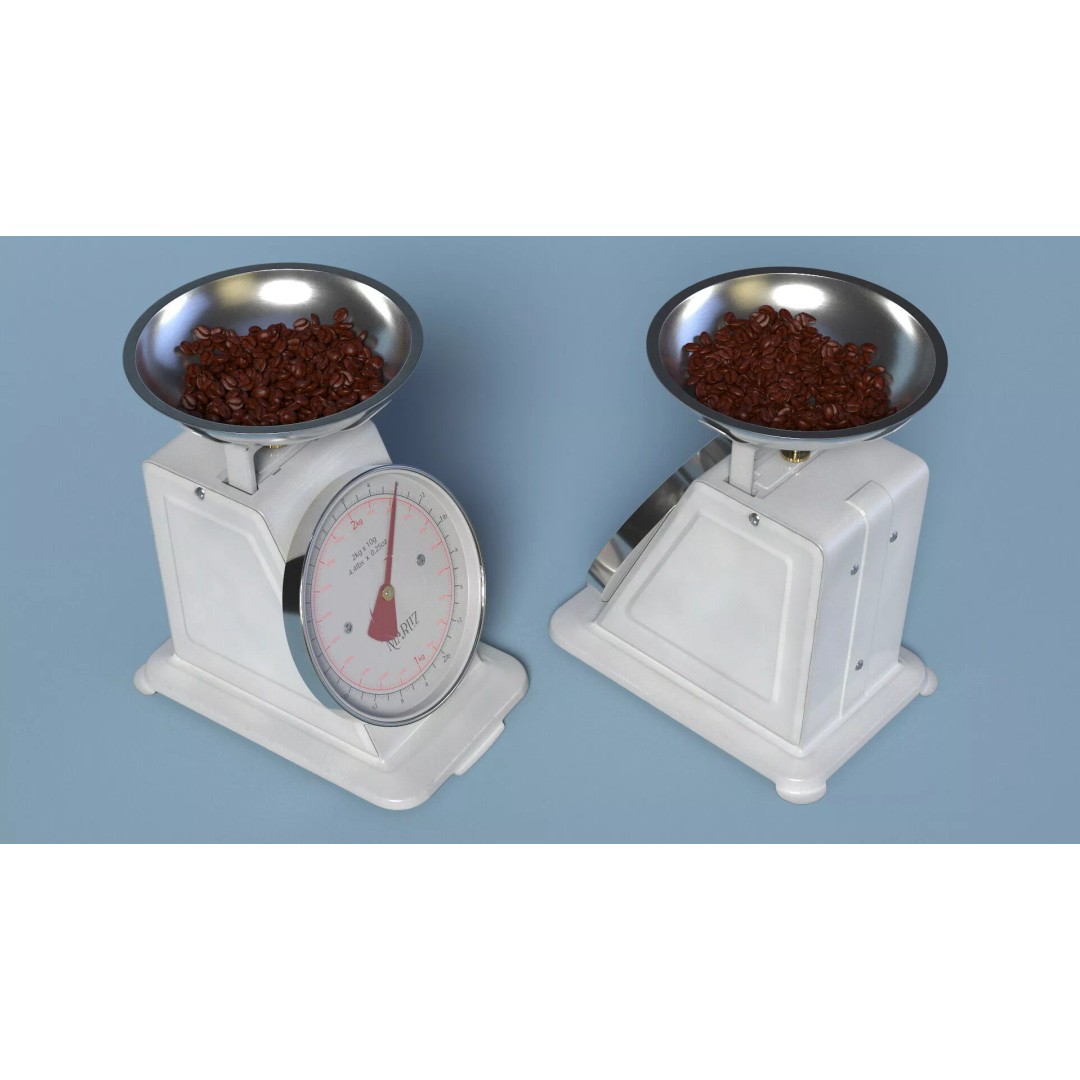 Marliz Kitchen Scale 3D Model – Retro White Design with PBR Textures - View 3