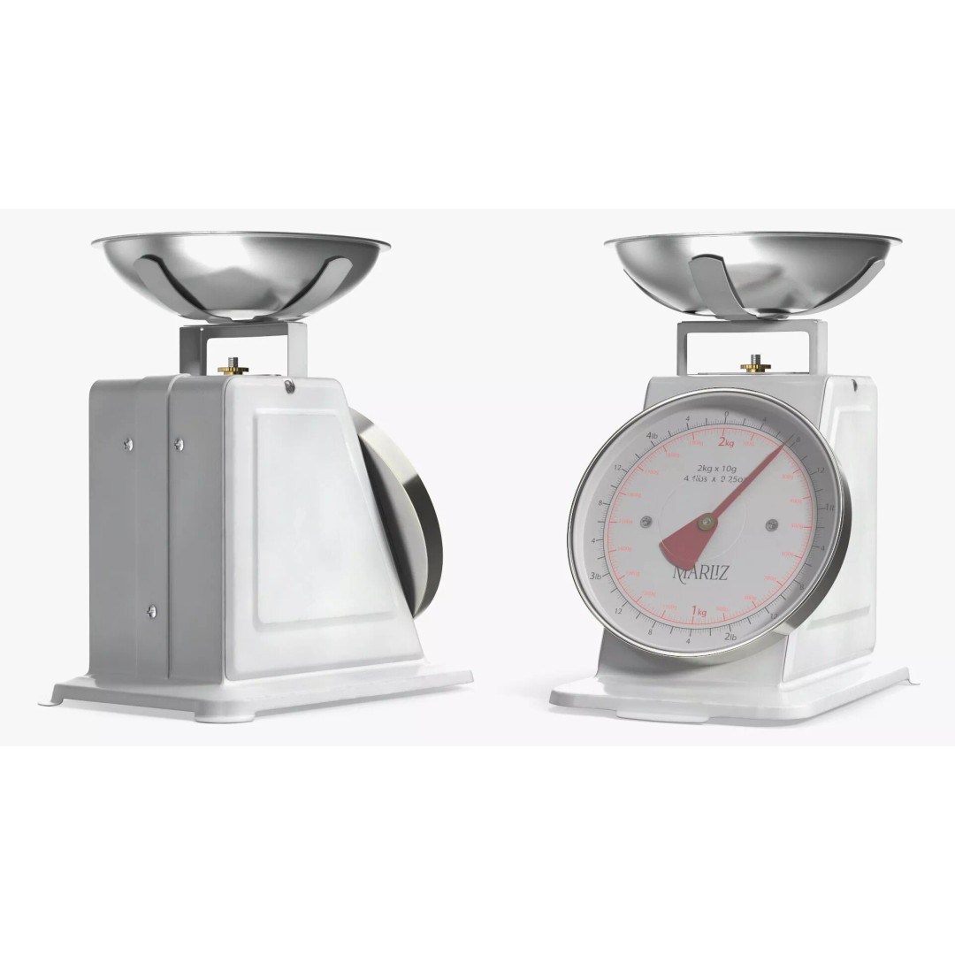 Marliz Kitchen Scale 3D Model – Retro White Design with PBR Textures - View 4