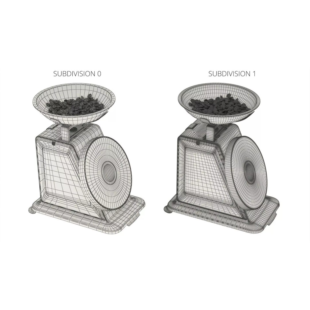 Marliz Kitchen Scale 3D Model – Retro White Design with PBR Textures - View 9
