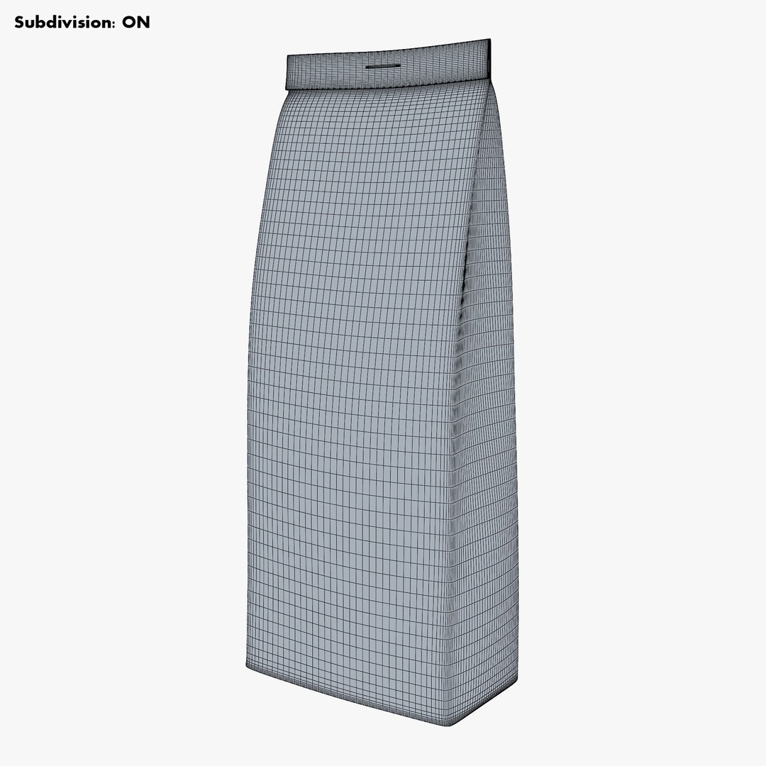Paper Bag M 3D Model – High-Quality Realistic Asset, FBX, OBJ - View 11