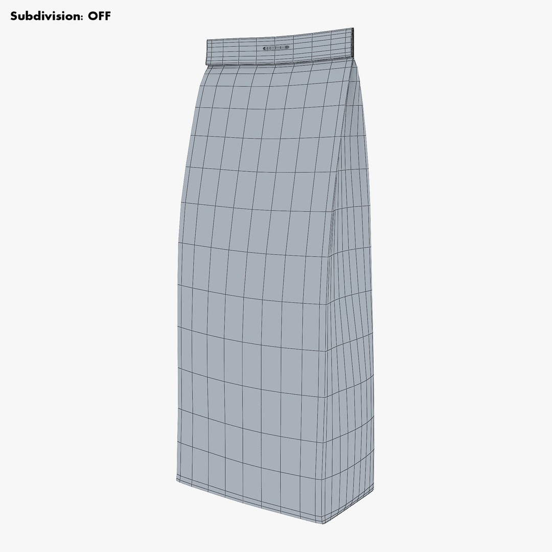 Paper Bag M 3D Model – High-Quality Realistic Asset, FBX, OBJ - View 12