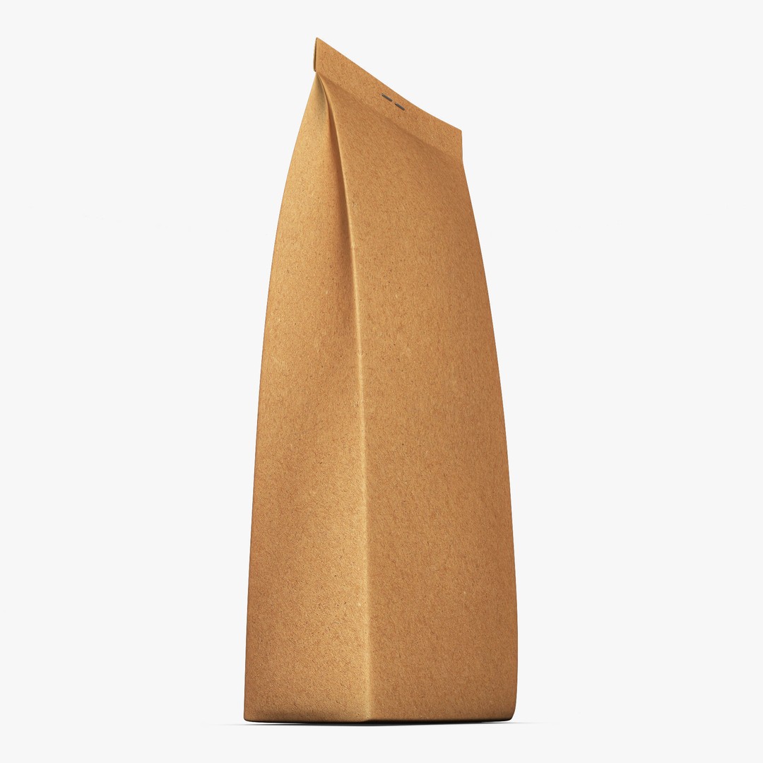 Paper Bag M 3D Model – High-Quality Realistic Asset, FBX, OBJ - View 3