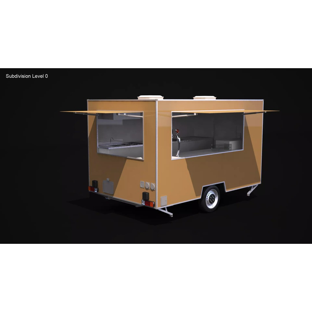 Catering Trailer 3D Model – High Poly Vehicle, FBX, 3ds Max - View 11