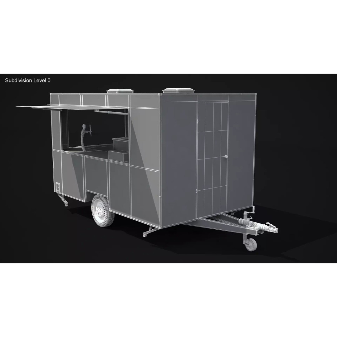 Catering Trailer 3D Model – High Poly Vehicle, FBX, 3ds Max - View 12