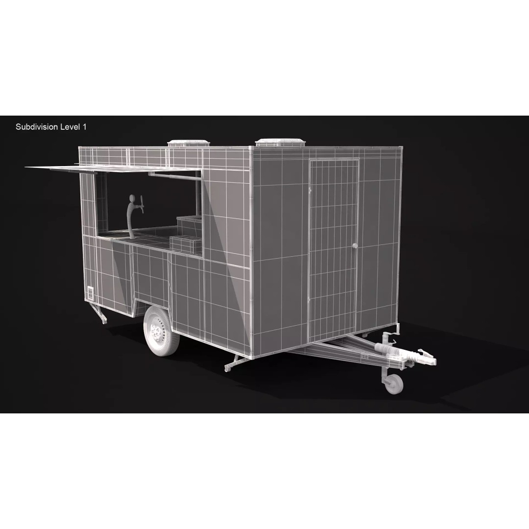 Catering Trailer 3D Model – High Poly Vehicle, FBX, 3ds Max - View 13