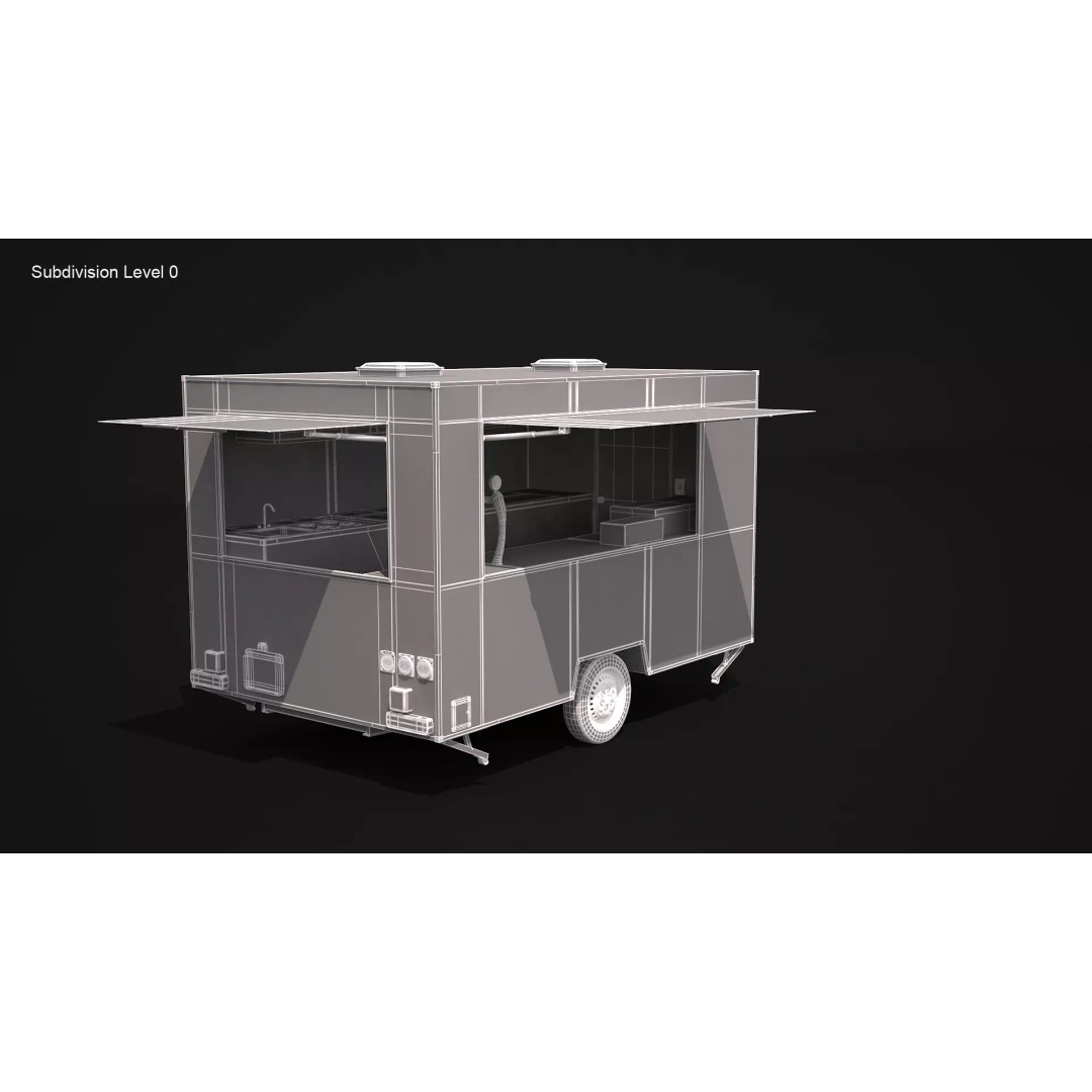 Catering Trailer 3D Model – High Poly Vehicle, FBX, 3ds Max - View 14