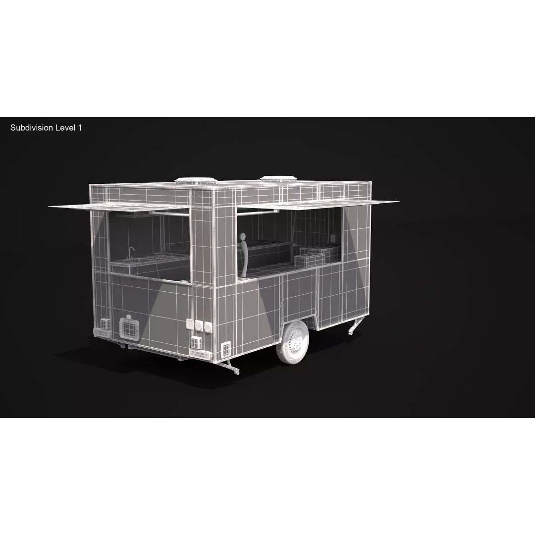 Catering Trailer 3D Model – High Poly Vehicle, FBX, 3ds Max - View 15