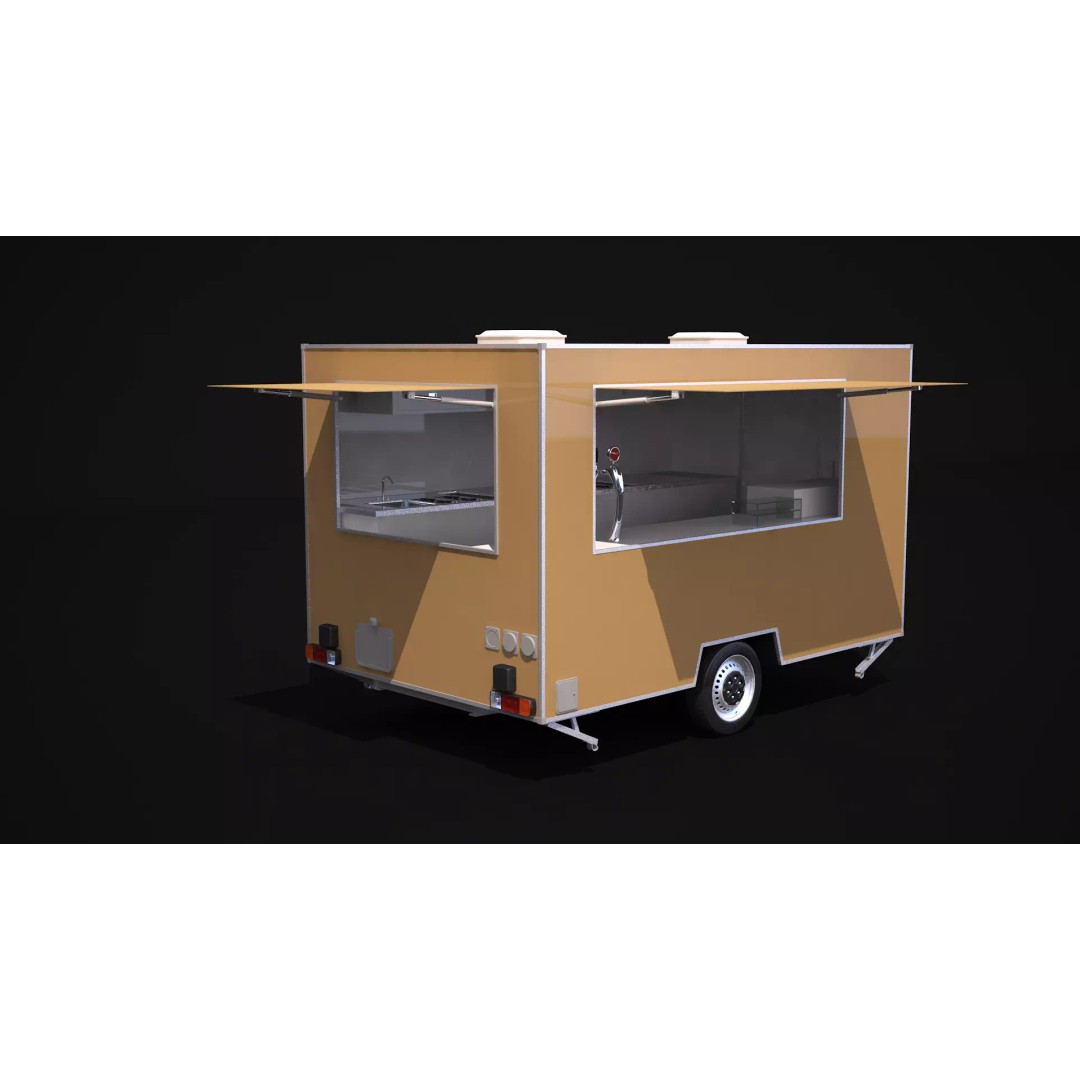Catering Trailer 3D Model – High Poly Vehicle, FBX, 3ds Max - View 2