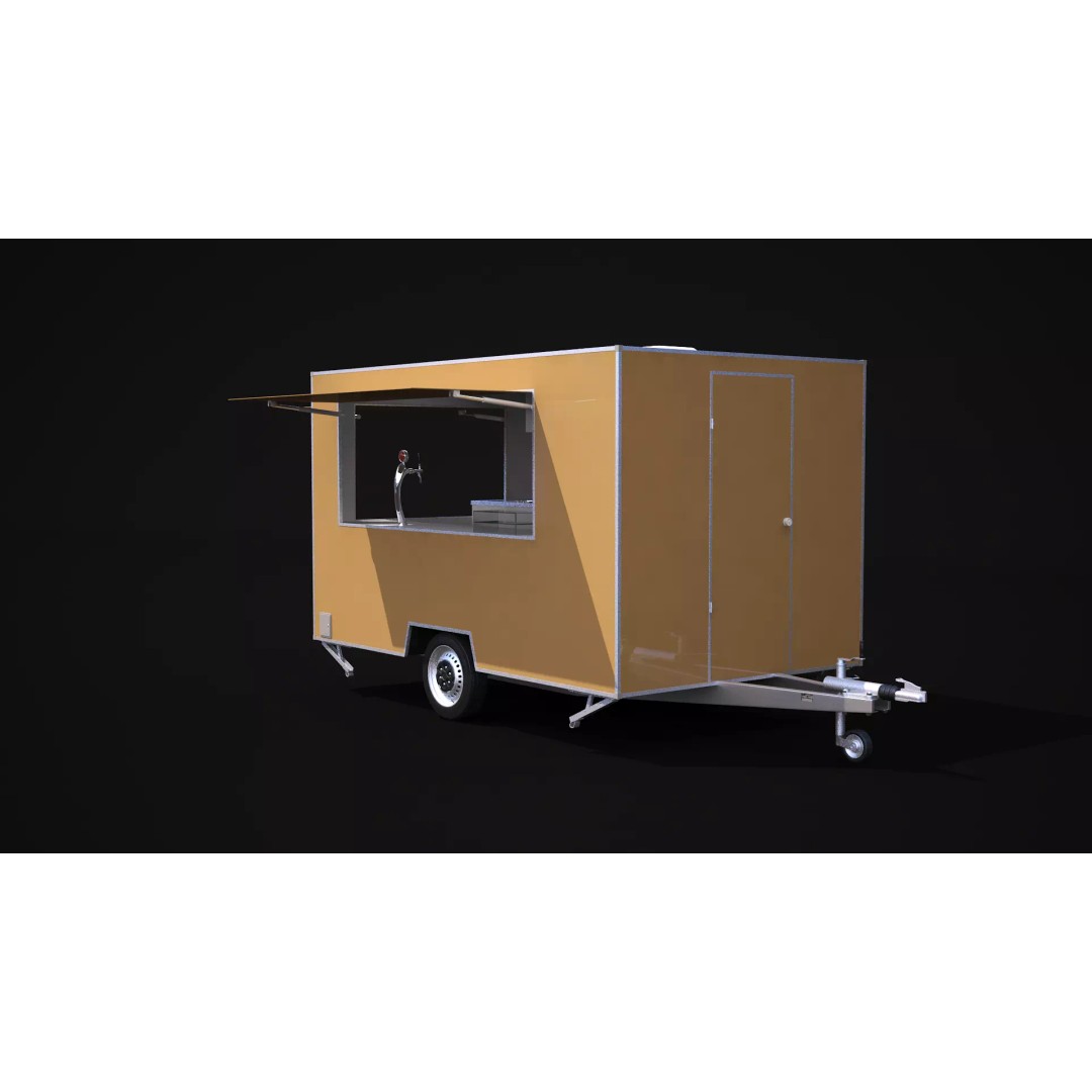 Catering Trailer 3D Model – High Poly Vehicle, FBX, 3ds Max - View 4
