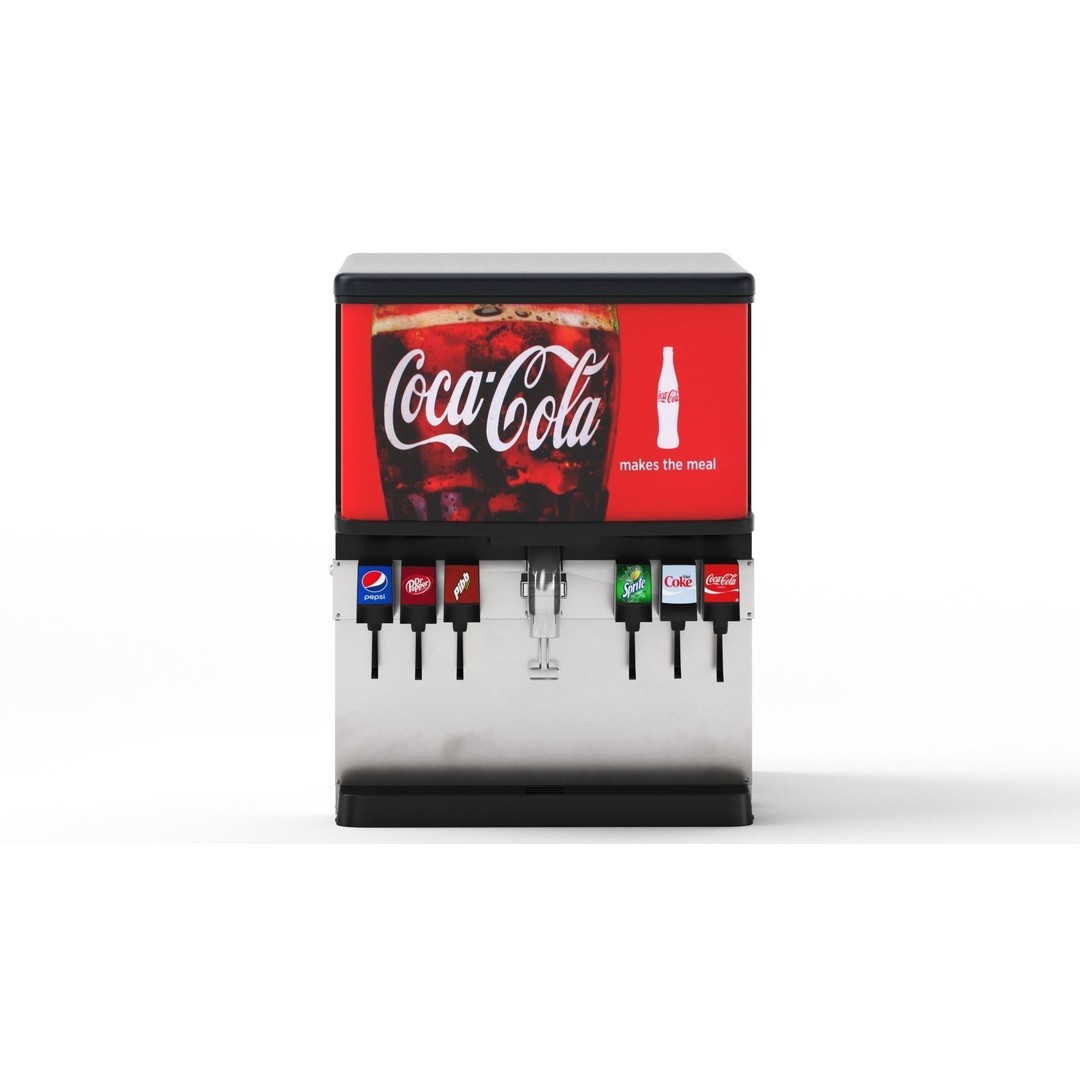 6 Flavor Soda Fountain System 3D Model – High Poly Beverage Machine, FBX, OBJ - View 14