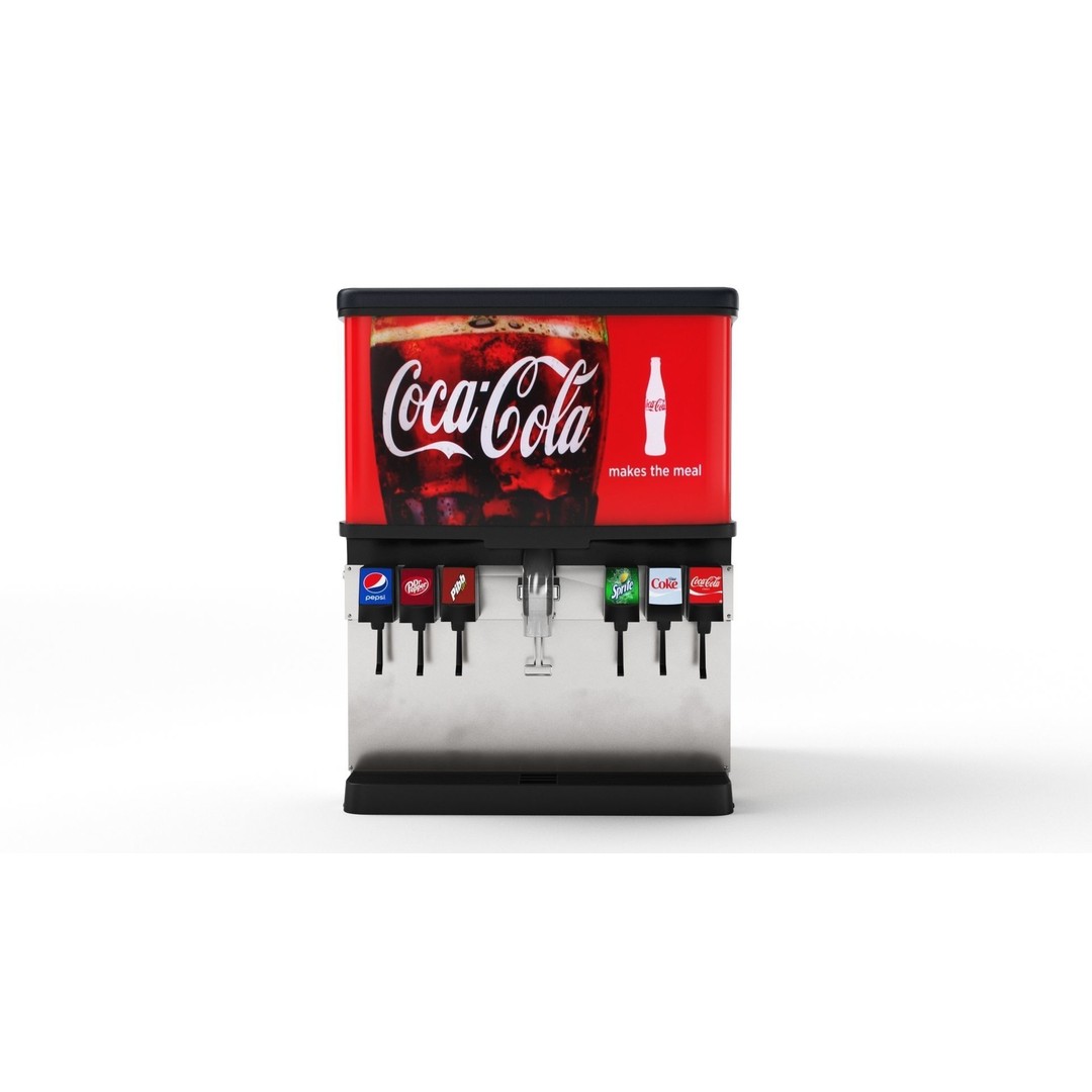 6 Flavor Soda Fountain System 3D Model – High Poly Beverage Machine, FBX, OBJ - View 16