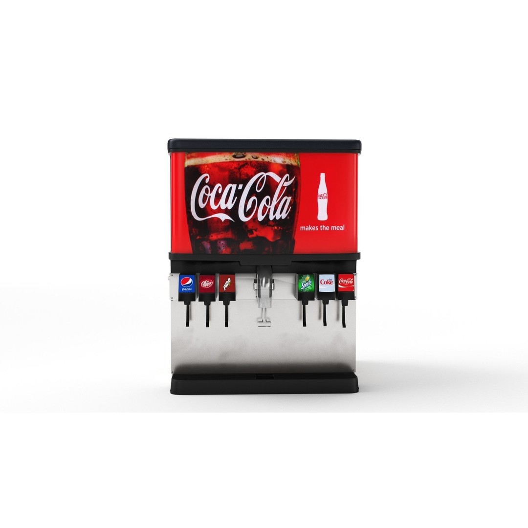 6 Flavor Soda Fountain System 3D Model – High Poly Beverage Machine, FBX, OBJ - View 17